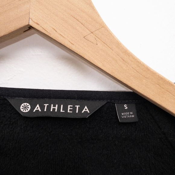 ATHLETA Cozy Karma Wrap Cardigan Sweatshirt Black Size Small - Picture 3 of 8